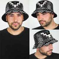 Black Taniko Aotearoa Bucket Hat Niho Taniwha Mix Poutama LT14