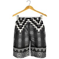 Black Taniko Aotearoa Shorts for Men Niho Taniwha Mix Poutama LT14