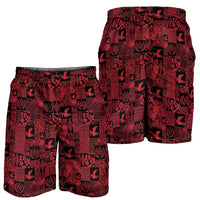 Black Tonga Kilisimasi Fiefia Shorts for Men Pacific Patchwork Xmas Vibes - Polynesian Pride