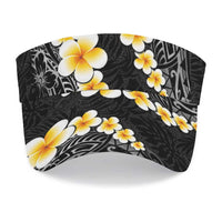 Black Tropical Plumeria With Galaxy Polynesian Art Sun Visor Cap LT14 - Polynesian Pride