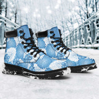 Blue Aloha Hawaii All Season Boots Monstera Hibiscus Plumeria Seamless Vibes - Polynesian Pride