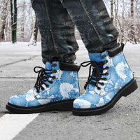 Blue Aloha Hawaii All Season Boots Monstera Hibiscus Plumeria Seamless Vibes - Polynesian Pride