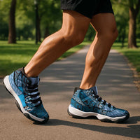 Blue Aotearoa Kowhaiwhai Pattern Sneakers J11 NZ Maori Quilt Style - Polynesian Pride