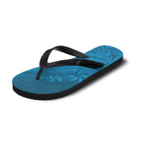 Blue Gradient Polynesia Flip Flops Hawaiian Tribal Hammerhead Shark Tattoo - Polynesian Pride