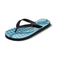 Blue Hawaii Palaka Flip Flops Hawaiian Honohono Lei