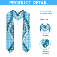 Blue Hawaii Palaka Graduation Stole Hawaiian Honohono Lei