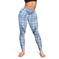 Blue Palaka Hawaii Palapalai Leggings Hawaiian Fern