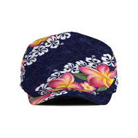 Blue Polynesia Jeff Hat Plumeria With Hibiscus Pattern Tropical Vibes - Polynesian Pride