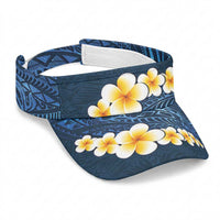 Blue Polynesia Sun Visor Cap Plumeria Tropical Leaves With Galaxy Polynesian Art LT14 Universal Fit Blue - Polynesian Pride