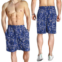 Blue Samoa Manuia Le Kerisimasi Shorts for Men Pacific Patchwork Xmas Vibes - Polynesian Pride