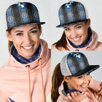 Blue Taniko Aotearoa Mesh Trucker Cap Niho Taniwha Mix Poutama - Polynesian Pride