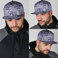 Blue Tonga Kilisimasi Fiefia Snapback Cap Pacific Patchwork Xmas Vibes - Polynesian Pride