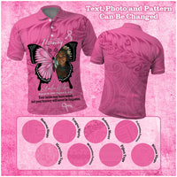 Custom Photo Breast Cancer Awareness Memorial Polo Shirt You Will Never Be Forgotten Polynesian Countries Pattern CTM14 - Polynesian Pride