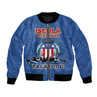 American Samoa Bomber Jacket Iseula o le Moana of Fagatogo Pride Blue Color LT03
