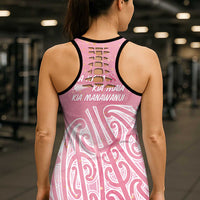 Breast Cancer Awareness Maori Hollow Tank Top Kia Kaha Kia Maia Kia Manawanui - Polynesian Pride