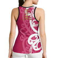 Breast Cancer Awareness Maori Hollow Tank Top Koru Kowhaiwhai - Polynesian Pride