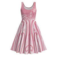 Breast Cancer Awareness Maori Midi Dress Kia Kaha Kia Maia Kia Manawanui - Polynesian Pride