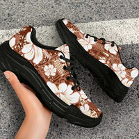 Brown Bula Fiji Masi Hibiscus Seamless Chunky Sneakers