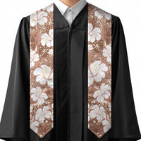 Brown Bula Fiji Masi Hibiscus Seamless Graduation Stole