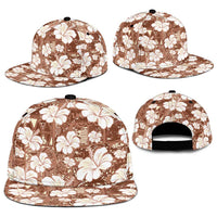 Brown Bula Fiji Masi Hibiscus Seamless Snapback Cap