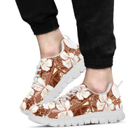Brown Bula Fiji Masi Hibiscus Seamless Sneakers