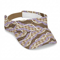 Brown Hawaii Palaka Honohono Pikake Sun Visor Cap Hawaiian Orchid Lei Polynesian Pattern LT14 Universal Fit Brown - Polynesian Pride