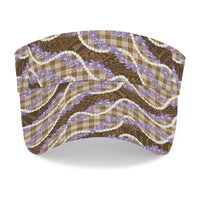 Brown Hawaii Palaka Honohono Pikake Sun Visor Cap Hawaiian Orchid Lei Polynesian Pattern LT14 - Polynesian Pride