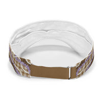Brown Hawaii Palaka Honohono Pikake Sun Visor Cap Hawaiian Orchid Lei Polynesian Pattern LT14 - Polynesian Pride