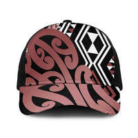 Brown New Zealand Baseball Net Cap Aotearoa Kowhaiwhai Mix Taniko Art - Polynesian Pride