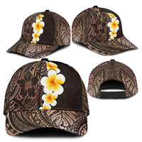 Brown Polynesia Classic Cap Plumeria Tropical Leaves With Galaxy Polynesian Art LT14