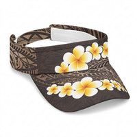 Brown Polynesia Sun Visor Cap Plumeria Tropical Leaves With Galaxy Polynesian Art LT14 Universal Fit Brown - Polynesian Pride