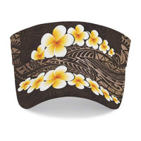 Brown Polynesia Sun Visor Cap Plumeria Tropical Leaves With Galaxy Polynesian Art LT14 - Polynesian Pride