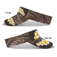 Brown Polynesia Sun Visor Cap Plumeria Tropical Leaves With Galaxy Polynesian Art LT14 - Polynesian Pride