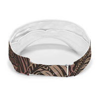Brown Polynesia Sun Visor Cap Plumeria Tropical Leaves With Galaxy Polynesian Art LT14 - Polynesian Pride