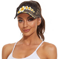 Brown Polynesia Sun Visor Cap Plumeria Tropical Leaves With Galaxy Polynesian Art LT14 - Polynesian Pride