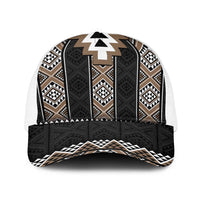 Brown Taniko Aotearoa Baseball Net Cap Niho Taniwha Mix Poutama - Polynesian Pride