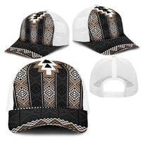Brown Taniko Aotearoa Mesh Trucker Cap Niho Taniwha Mix Poutama - Polynesian Pride