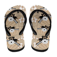 Bula Fiji Iri Buli Flip Flops Woven Fan With Fijian Tapa - Polynesian Pride