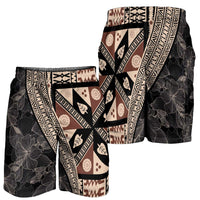 Bula Hibiscus Festival Shorts for Men Fijian Masi Pattern Half Style - Polynesian Pride