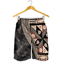 Bula Hibiscus Festival Shorts for Men Fijian Masi Pattern Half Style - Polynesian Pride