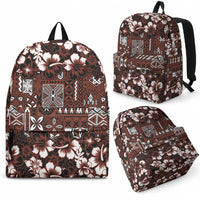 Burgundy Hawaiian Tapa Tribal Hibiscus Backpack
