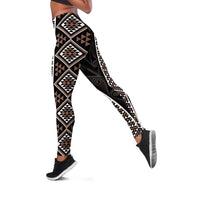 Classic Tukutuku Pattern Aotearoa Leggings Niho Taniwha and Puhoro Motifs