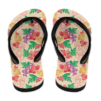 Colorful Aloha Hawaii Hibiscus Orchid Seamless Flip Flops