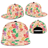 Colorful Aloha Hawaii Hibiscus Orchid Seamless Snapback Cap