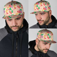 Colorful Aloha Hawaii Hibiscus Orchid Seamless Snapback Cap