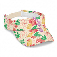 Colorful Aloha Hawaii Hibiscus Orchid Seamless Sun Visor Cap