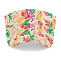 Colorful Aloha Hawaii Hibiscus Orchid Seamless Sun Visor Cap