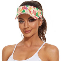 Colorful Aloha Hawaii Hibiscus Orchid Seamless Sun Visor Cap