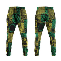 Cook Islands Mere Kiritimiti Jogger Pants Pacific Patchwork Xmas Vibes - Polynesian Pride