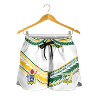 Cook Islands Rugby Shorts for Women Six Eight Two to The World - Tatau Tribal Motif